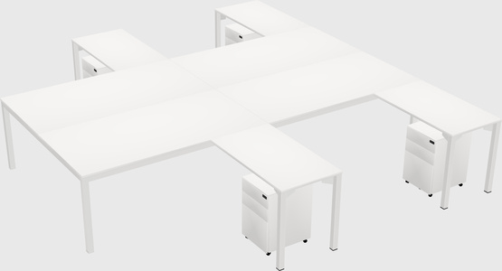 Shared l-shaped desk
