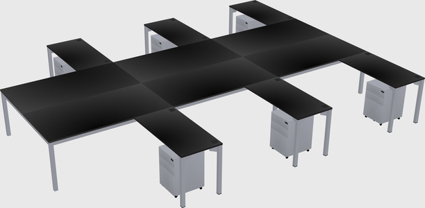 Shared l-shaped desk