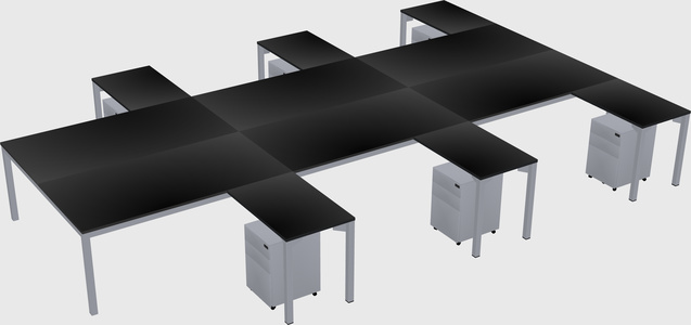Shared l-shaped desk