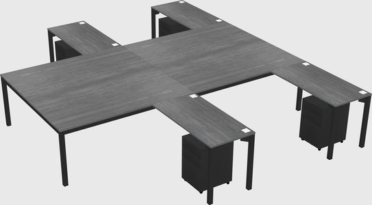 Shared l-shaped desk