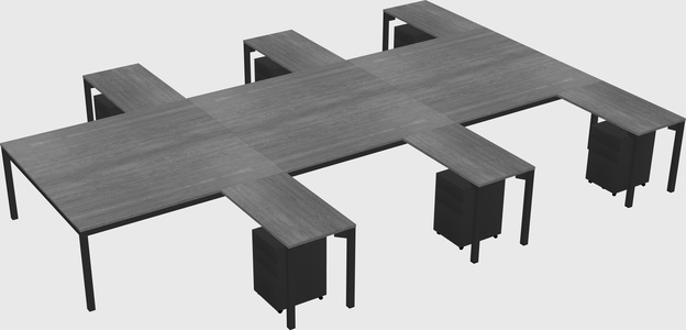 Shared l-shaped desk