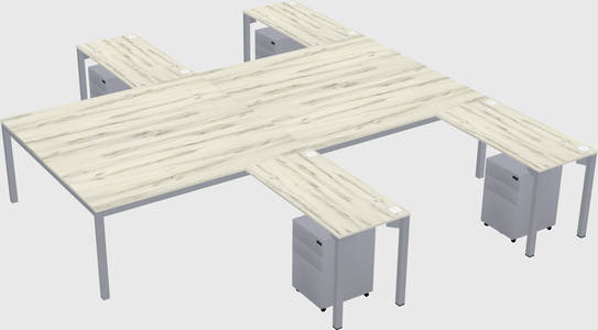 Shared l-shaped desk