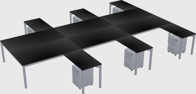Shared l-shaped desk