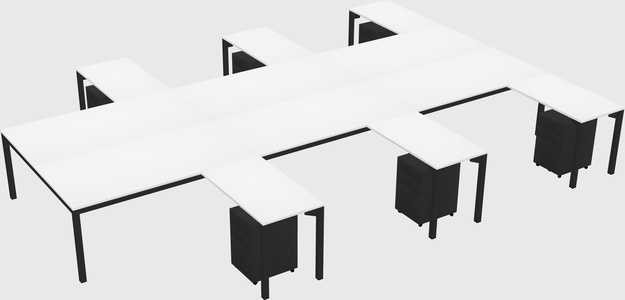 Shared l-shaped desk