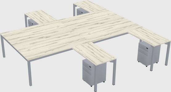Shared l-shaped desk