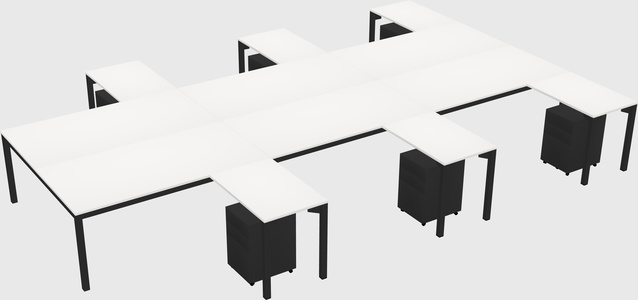 Shared l-shaped desk
