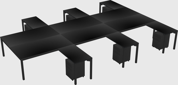 Shared l-shaped desk