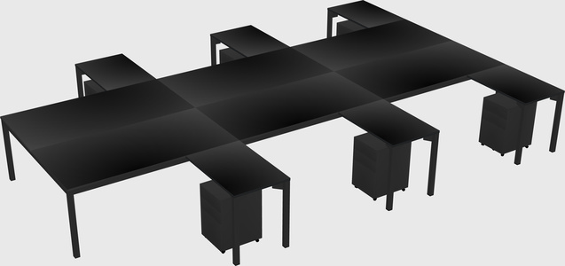 Shared l-shaped desk