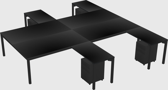 Shared l-shaped desk