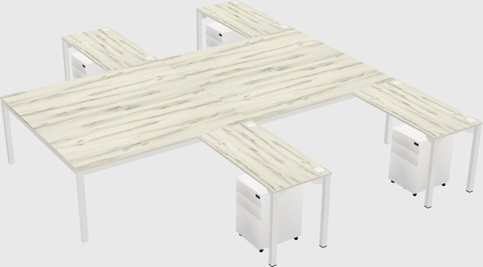Shared l-shaped desk