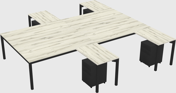 Shared l-shaped desk