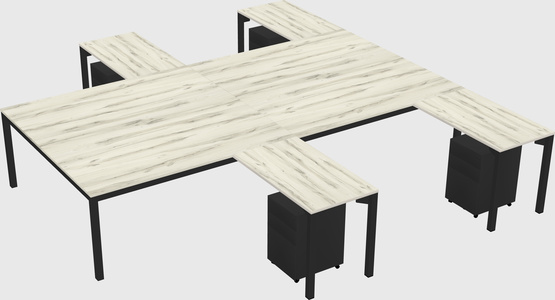 Shared l-shaped desk