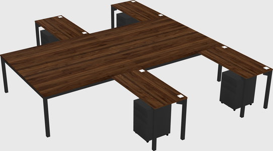 Shared l-shaped desk