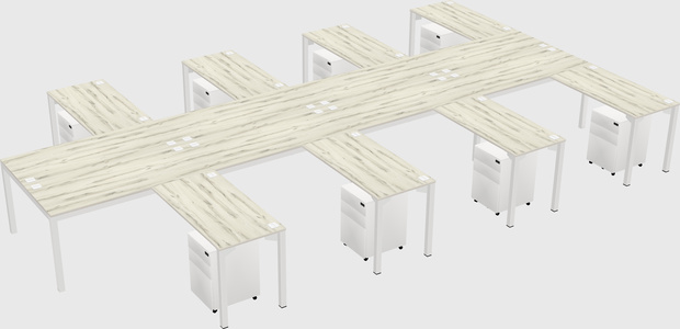 Shared l-shaped desk