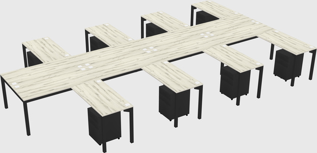 Shared l-shaped desk