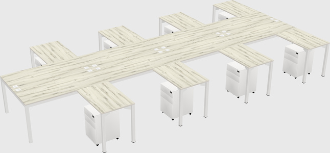 Shared l-shaped desk