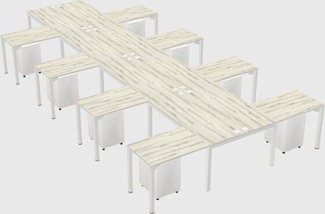 Shared l-shaped desk