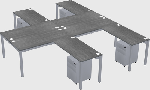 Shared l-shaped desk