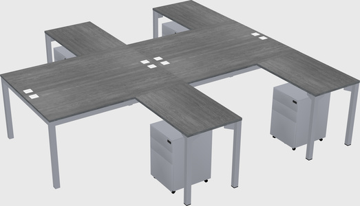 Shared l-shaped desk