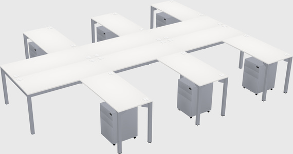 Shared l-shaped desk