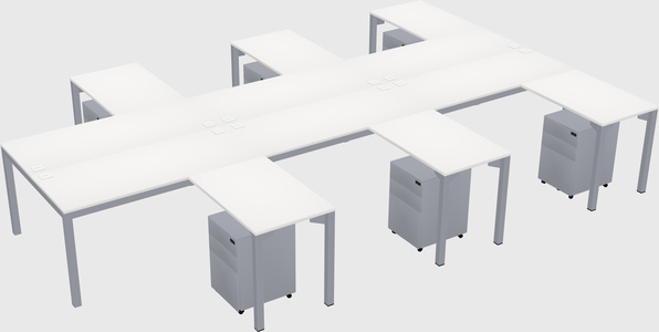 Shared l-shaped desk