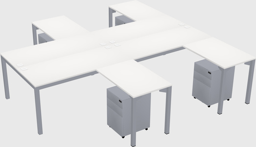 Shared l-shaped desk