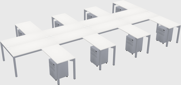 Shared l-shaped desk