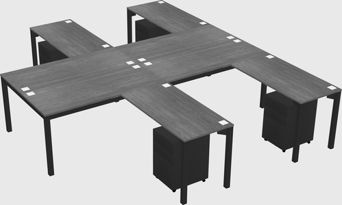 Shared l-shaped desk