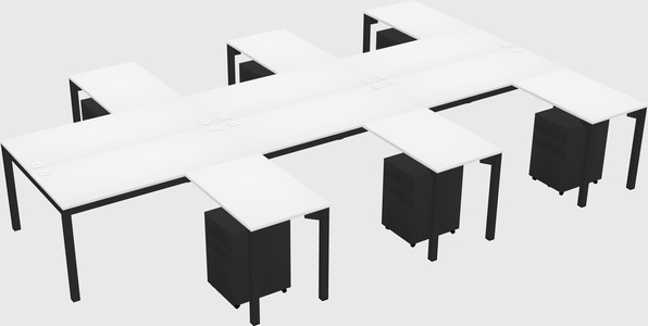 Shared l-shaped desk