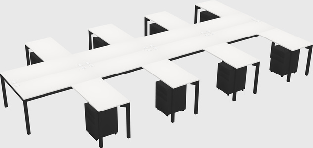 Shared l-shaped desk