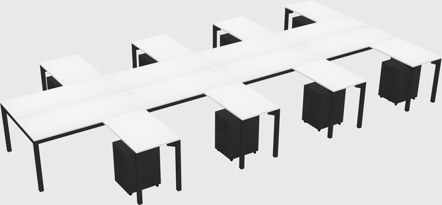 Shared l-shaped desk