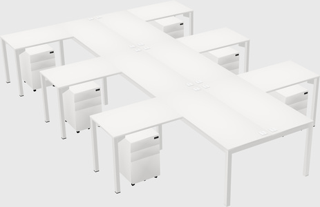 Shared l-shaped desk