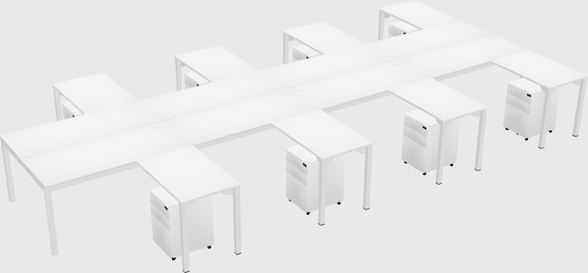Shared l-shaped desk