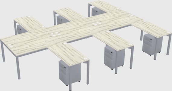 Shared l-shaped desk