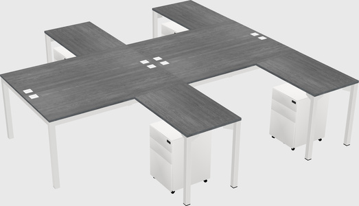 Shared l-shaped desk
