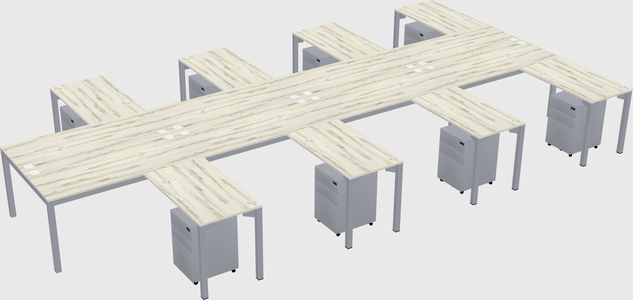 Shared l-shaped desk