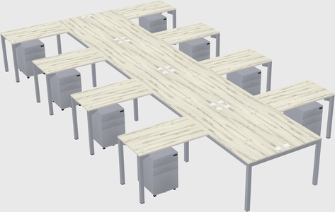 Shared l-shaped desk