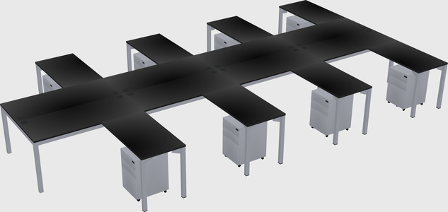 Shared l-shaped desk