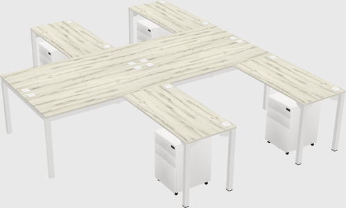 Shared l-shaped desk
