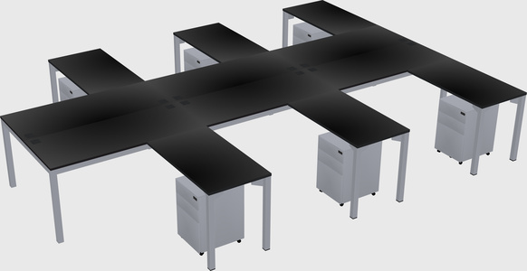 Shared l-shaped desk