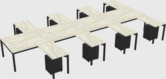 Shared l-shaped desk