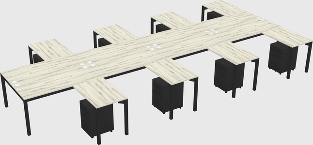 Shared l-shaped desk
