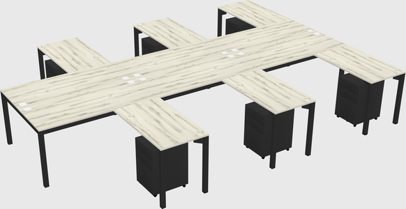Shared l-shaped desk