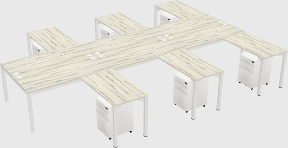 Shared l-shaped desk