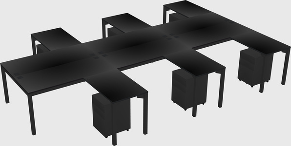 Shared l-shaped desk