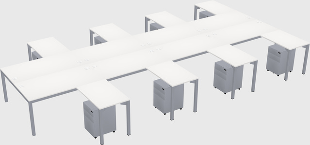 Shared l-shaped desk