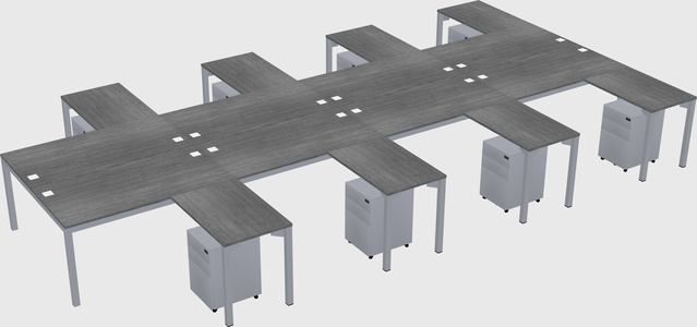 Shared l-shaped desk
