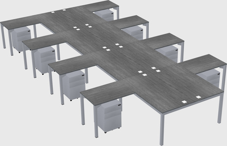 Shared l-shaped desk
