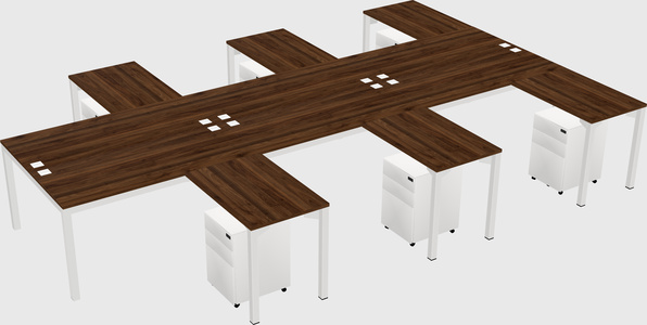 Shared l-shaped desk