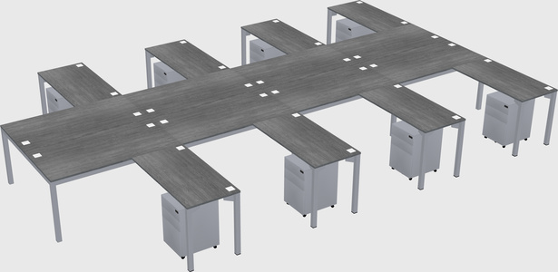 Shared l-shaped desk